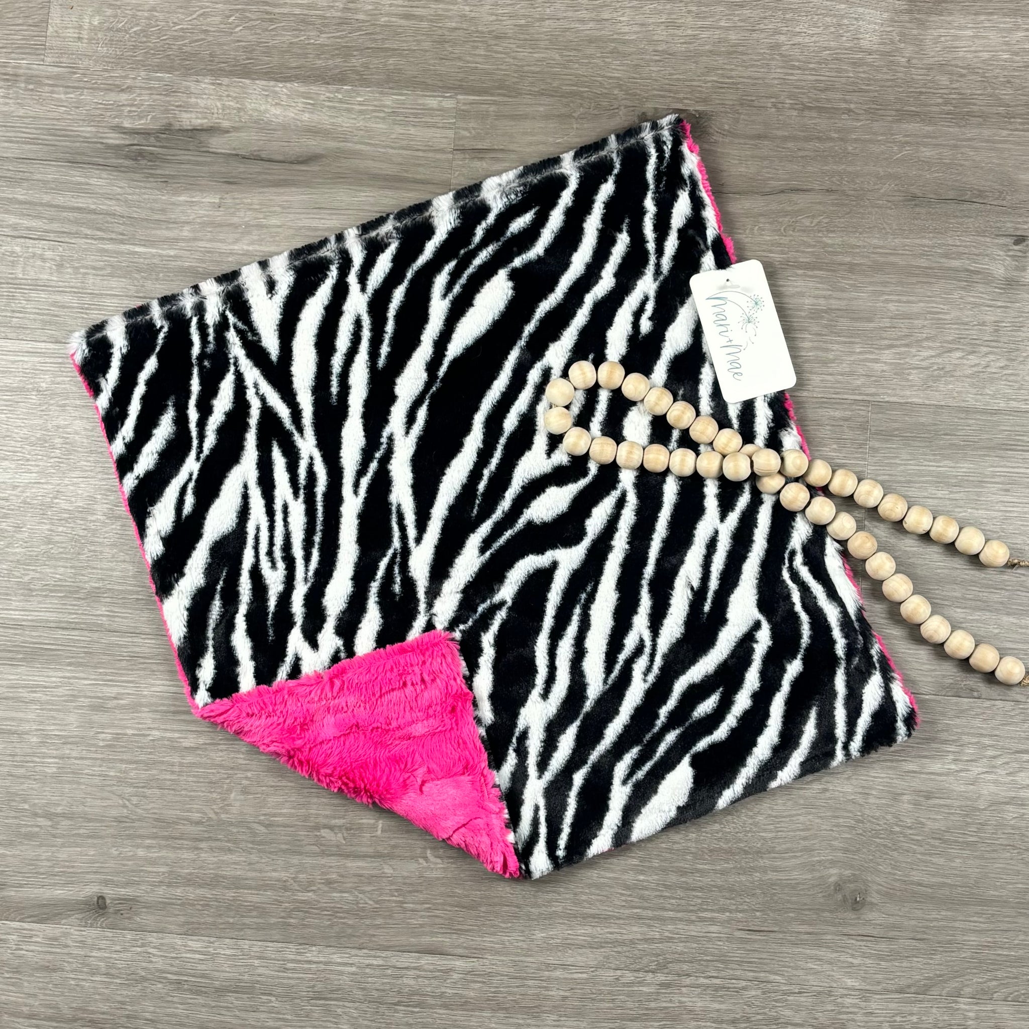 Zebra/Hot Pink Snuggle Blanket – Mari+Mae - Main Image